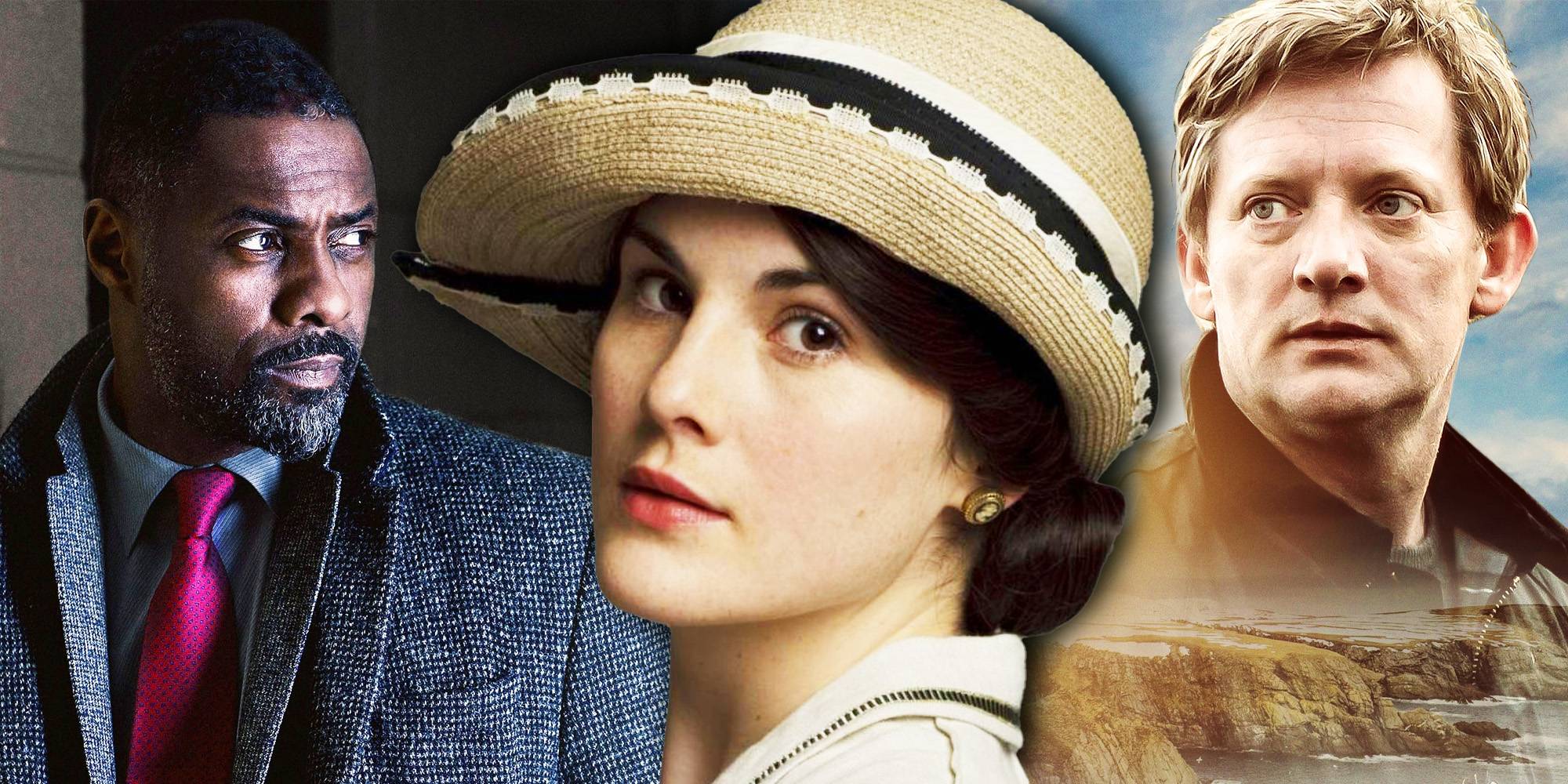 Коллаж из кадров из "Luther", "Downton Abbey" и "Shetland"