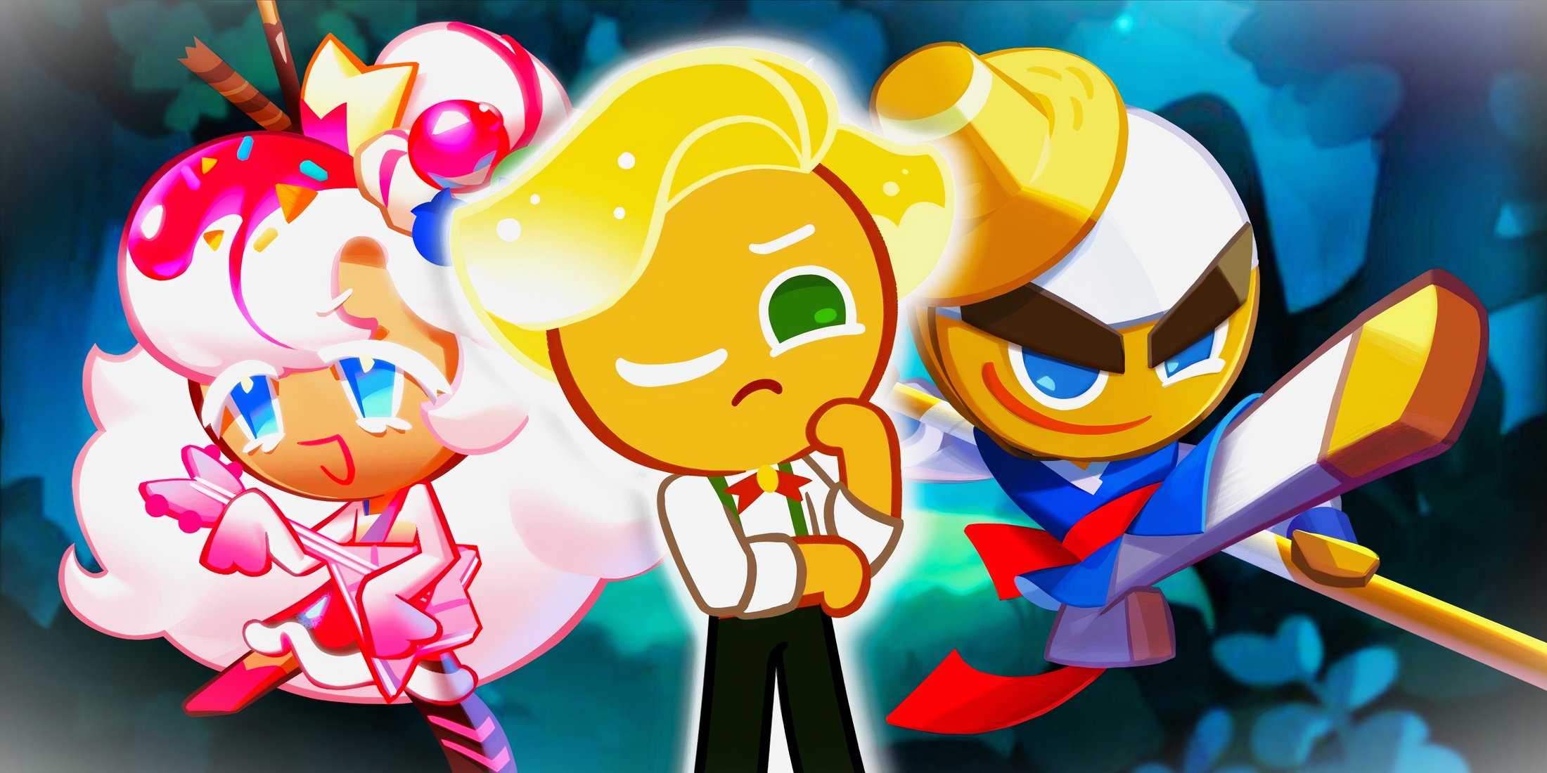 Cookie Run Kingdom Sparkling Cookie, Parfait Cookie and Rebel Cookie