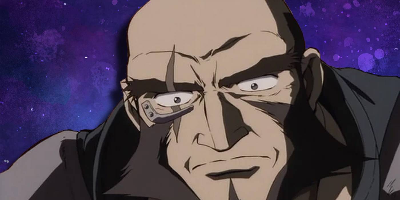 Cowboy Bebop: Jet in front of spacey background.