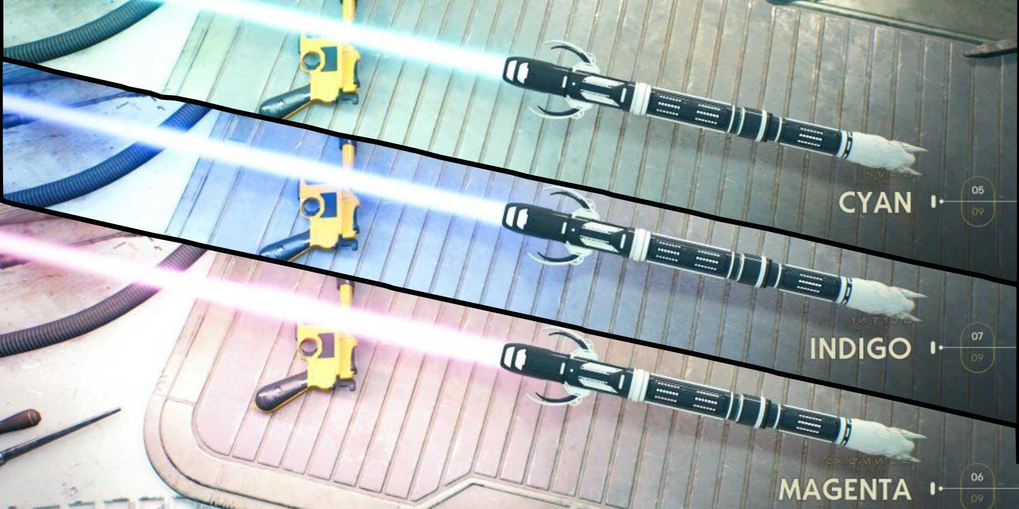 Цветной световой меч Индиго световой меч Маджентовый световой меч Звездные войны: Джедай – Выживший