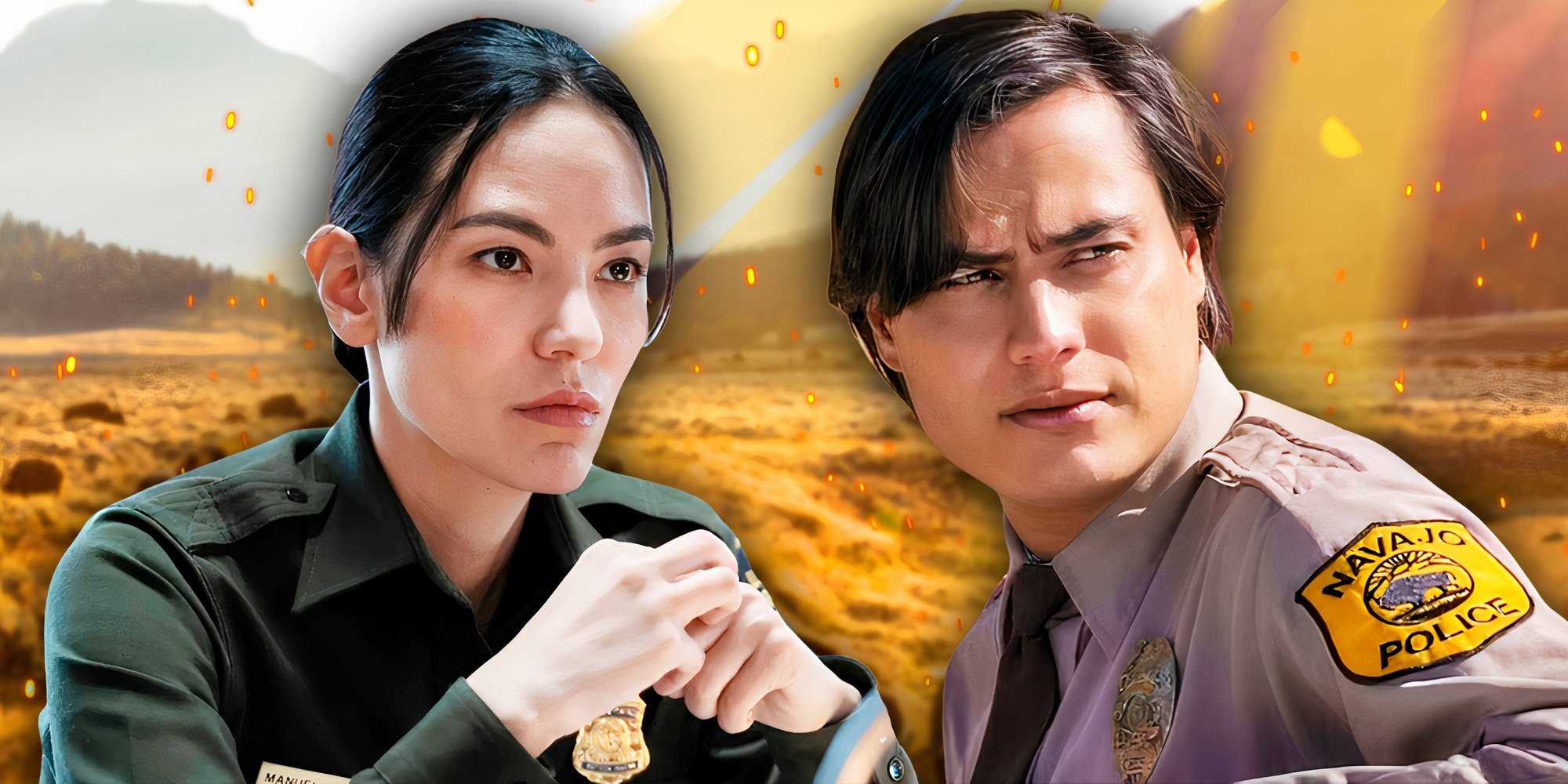 Dark Winds - Jessica Matten as Bernadette and Kiowa Gordon as Chee