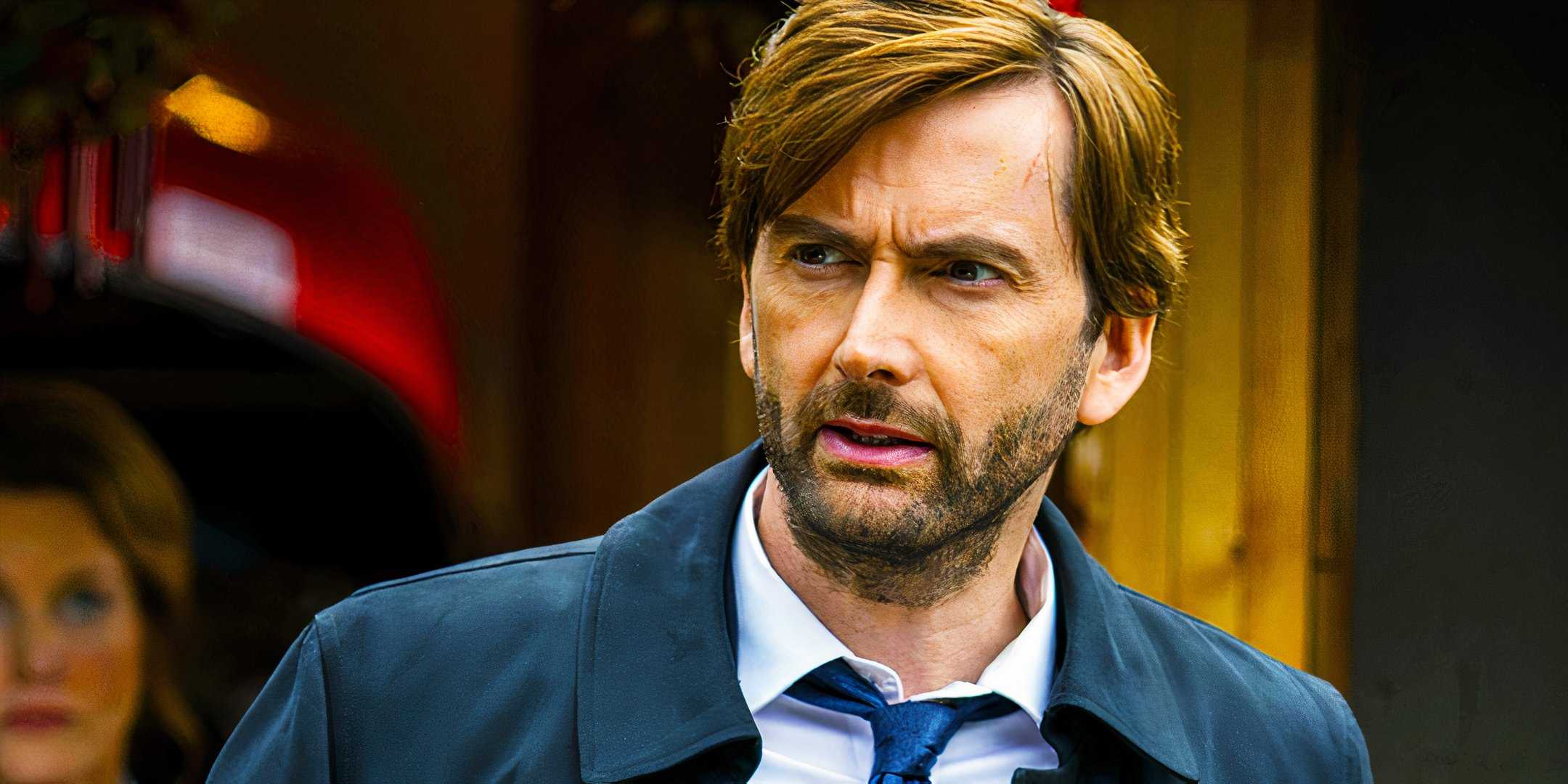 Дэвид Теннант, выглядящий подозрительно в *Broadchurch*