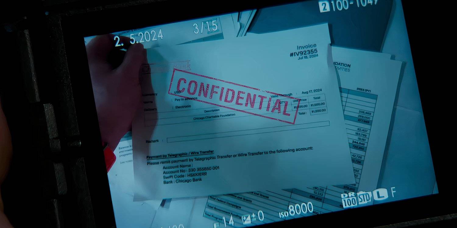 Фото Генри показывает бумагу с конфиденциальными документами о переводе денежных средств в Drop (2025)