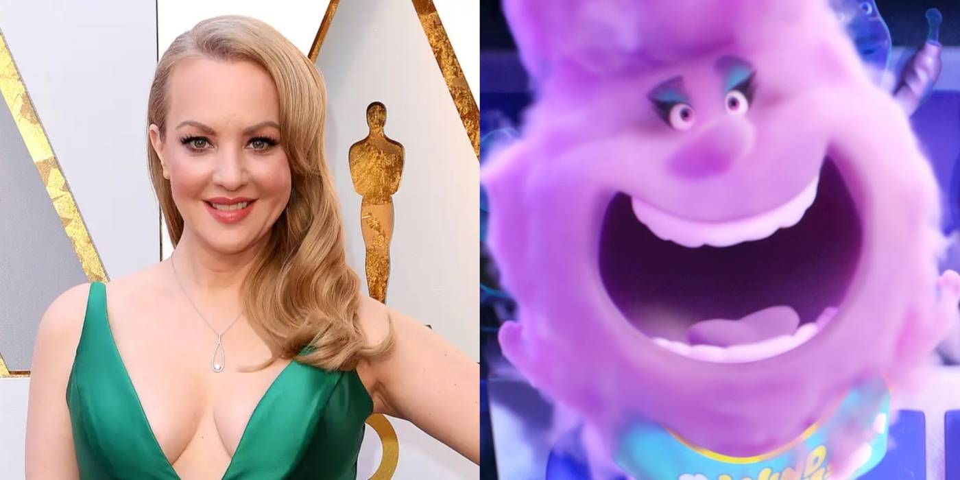 Разделенное изображение Венди Маклендон-Коуэй и ее роль в роли Гейл в фильме *Элементаль*