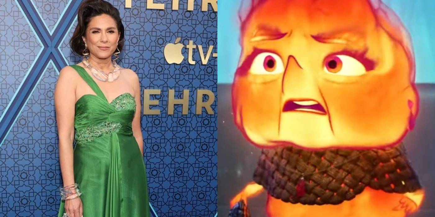 Разделенное изображение: Шила Омми и ее роль Синдер Ламен в фильме "Элементаль"