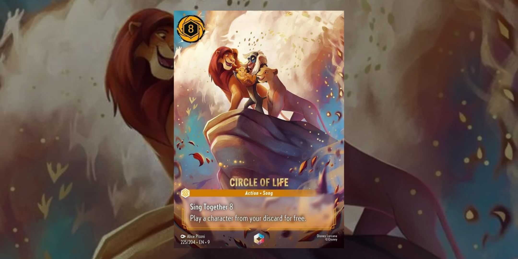 Легендарный набор от Disney Lorcana с волшебной картой Circle of Life в центре