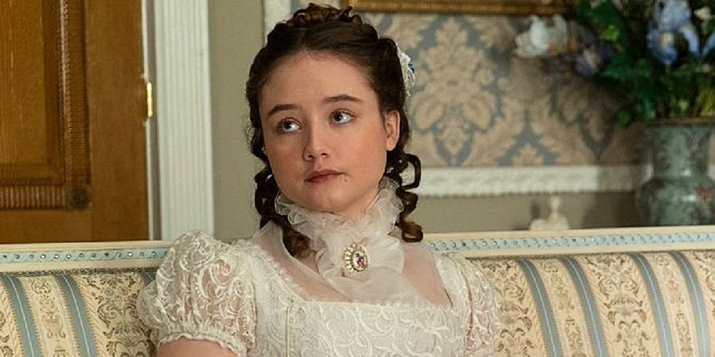 Руби Стокс в роли Франчески, выглядящей мрачно в "Бриджен"