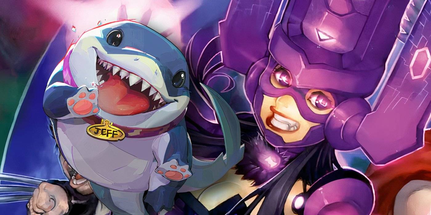 Галакта и "Земляная акула" Джефф улыбаются друг другу из Marvel Rivals.