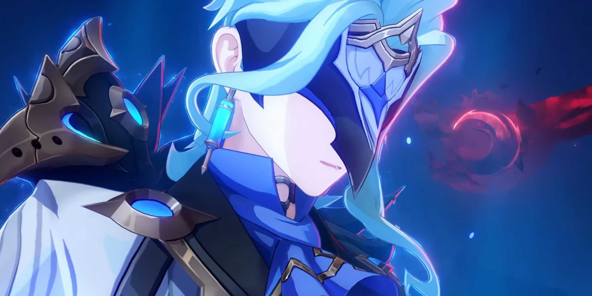 Dottore окружен энергией в Genshin Impact.