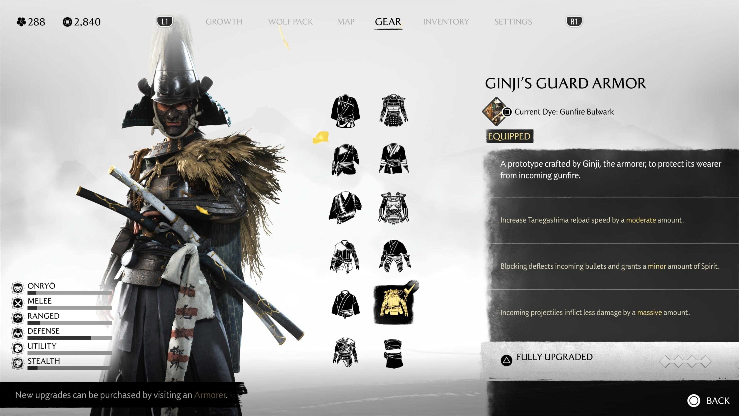 Ацу в броне «Страж» в игре «Ghost of Yotei Ginji».