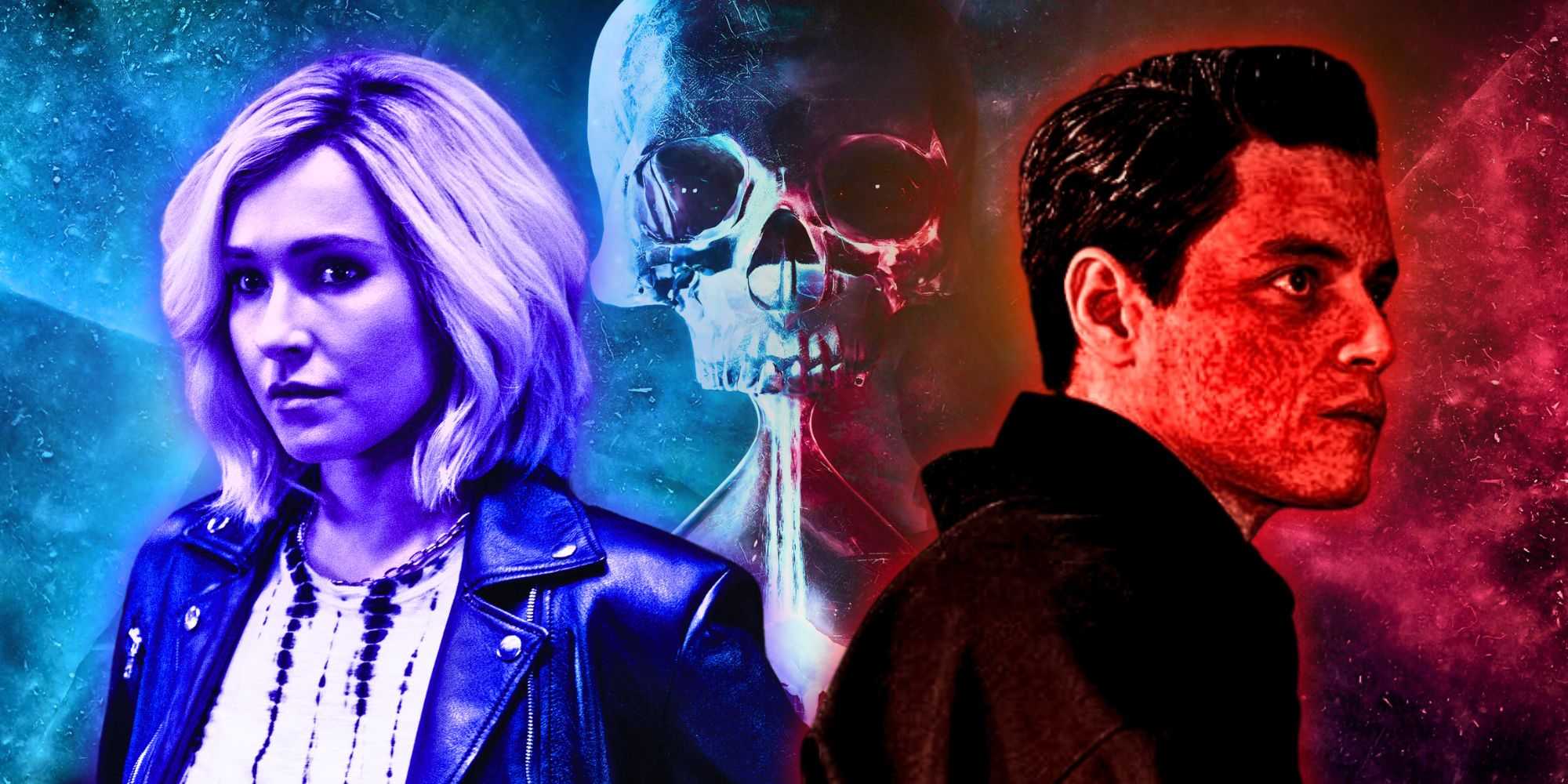 Хейден Панеттье и Рами Малек перед плакатом Until Dawn