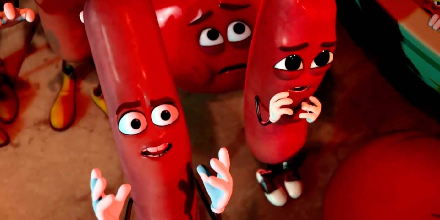 Фрэнк говорит, пока Бэри прячется в страхе в фильме Sausage Party