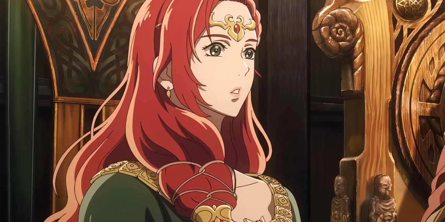 Гера, выглядящая удивленно в фильме *The War of the Rohirrim*