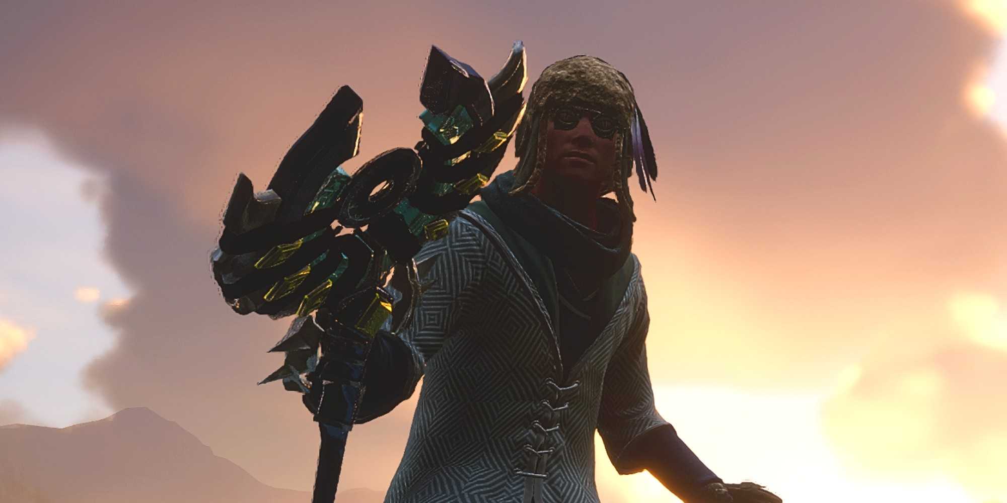 NPC из Hogwarts Legacy, держащий палочку.