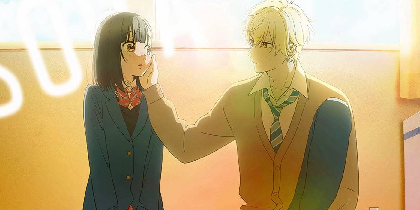 Ключевой визуальный образ "Honey Lemon Soda" с главными героями, обнимающимися