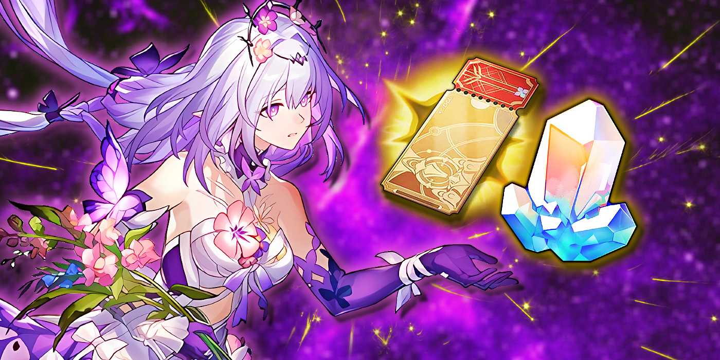 Кастис из Honkai: Star Rail протягивает руку к Star Rail Special Pass и Stellar Jade.