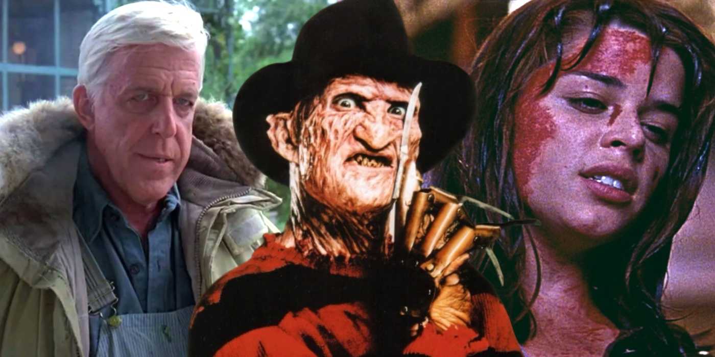 Коллаж из фильмов "Pet Semetary", "Nightmare on Elm Street" и "Scream"