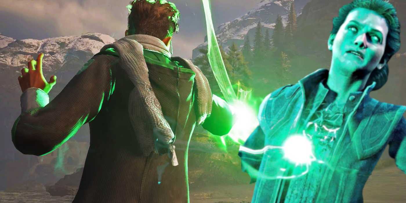 Игрок из Hogwarts Legacy использует заклинание Avada Kedavra на персонаже