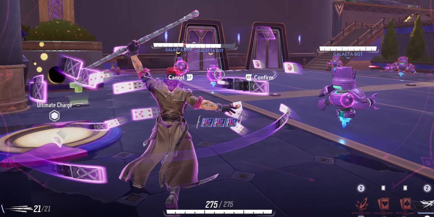 Гамбит в Marvel Rivals использует Ultimate для усиления союзников на тренировочной площадке