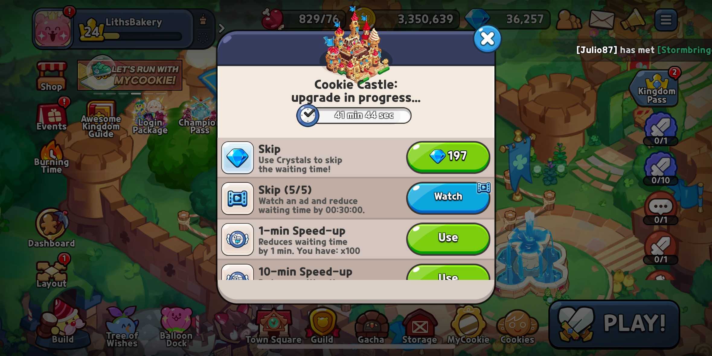 Варианты ускорения производства замка из печенья в Cookie Run Kingdom