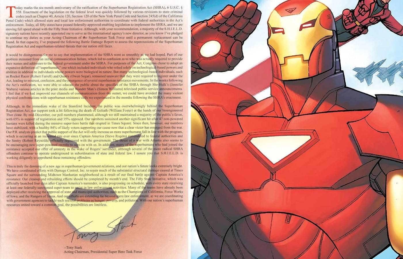 Информационная брифинг Тони Старка о гражданской войне