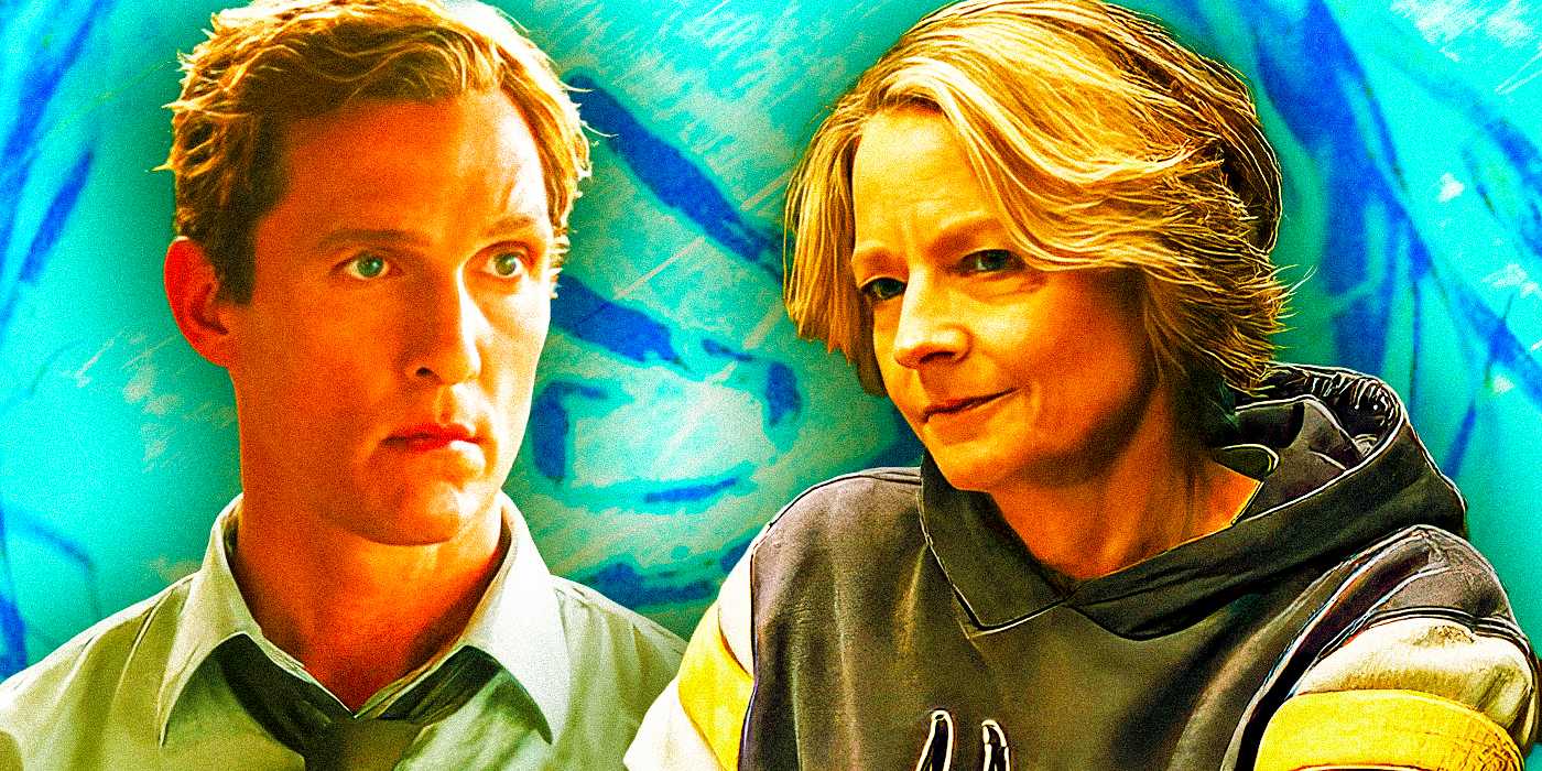 Джоди Фостер в роли Лиз Дэверс в сериале "True Detective", 4 сезон "Night Country" и "True Detective" (2014–), Мэттью Макконахи в роли детектива Раста Коула