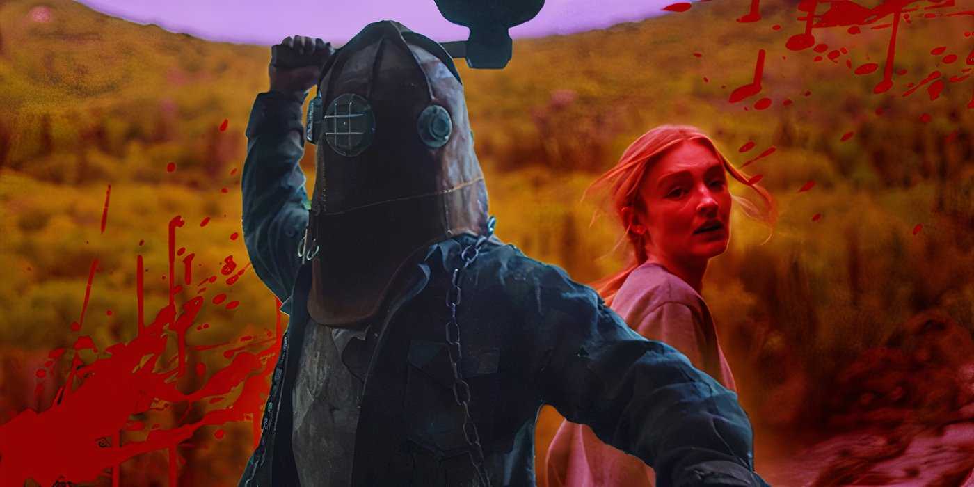 Джонни с топором перед бегущим жертвой из In A Violent Nature