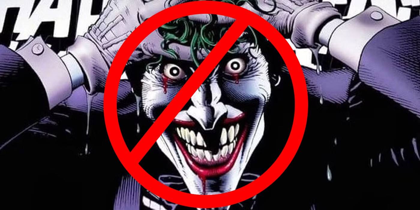 Джокер смеется с символом "нет" сверху