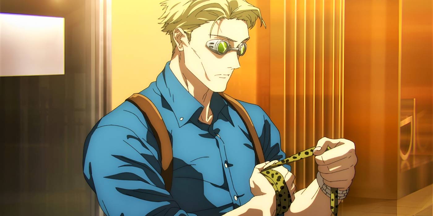 Кенто Нанами обматывает галстук вокруг ладони во время арки "Шибуя" из "Jujutsu Kaisen".