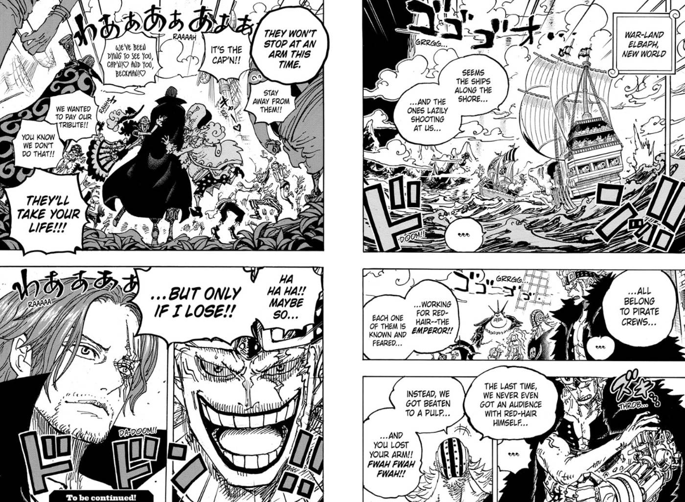 Кид и Шанкс готовятся к бою в One Piece