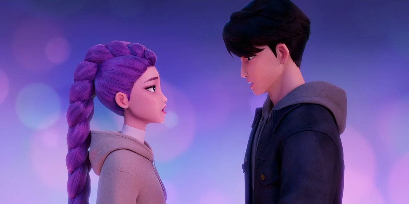 Руми разговаривает с Джином в KPop Demon Hunters