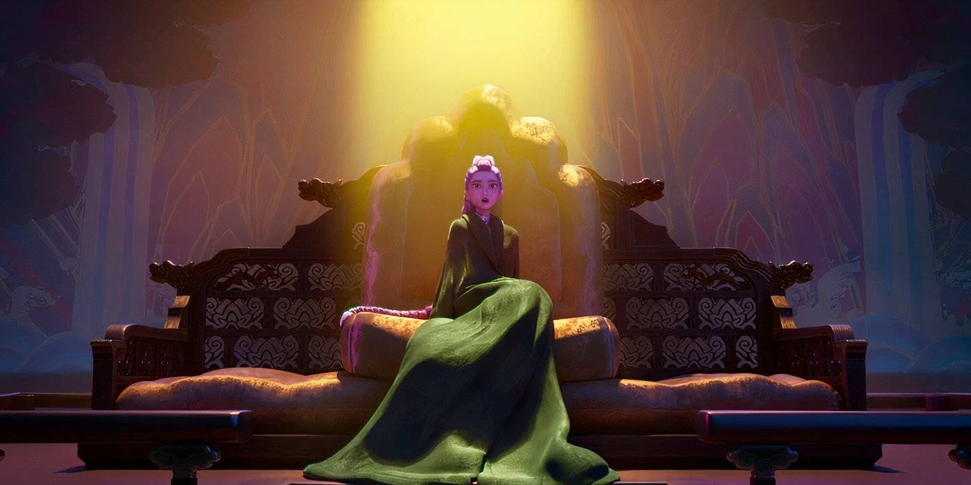 Руми, сидящая в луче света в KPop Demon Hunters