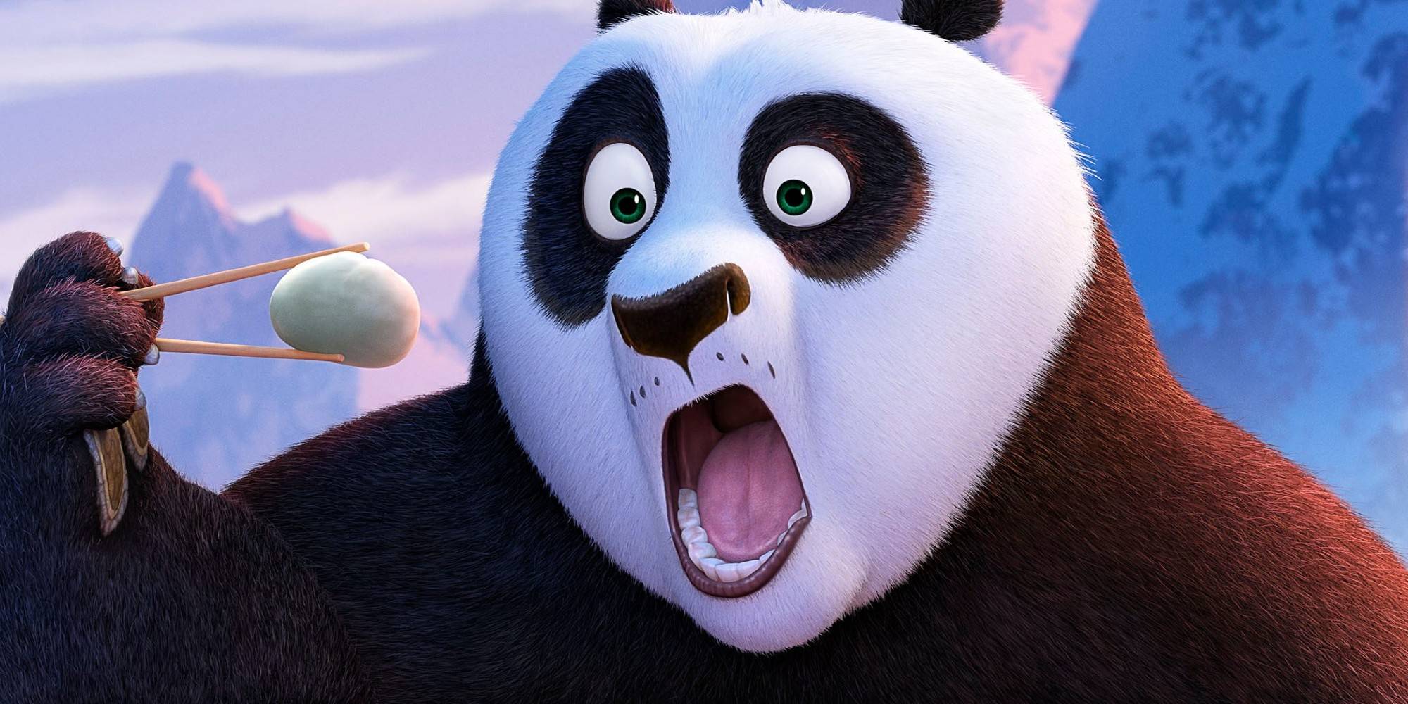 По шокирован и ест пельмени в *Kung Fu Panda*