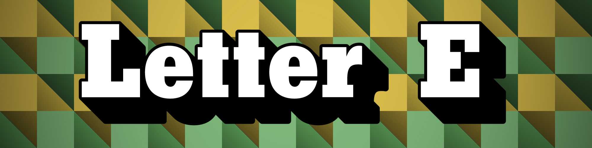 Слова "LETTER E" с фоном, похожим на Wordle