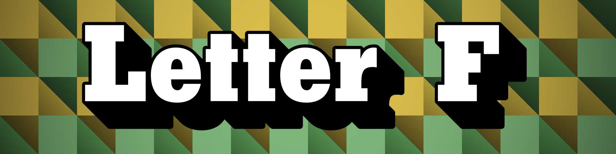 Слова "LETTER F" с фоном, похожим на Wordle
