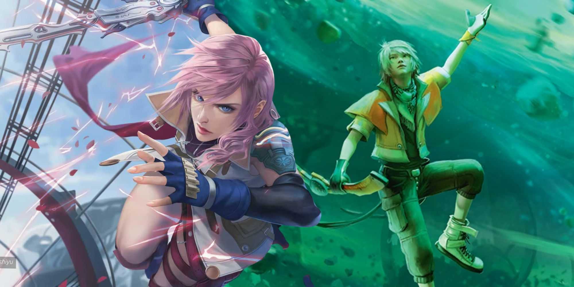 Иллюстрация "Lightning Army of One and Hope's Aero Magic" из коллекции Final Fantasy для Magic The Gathering