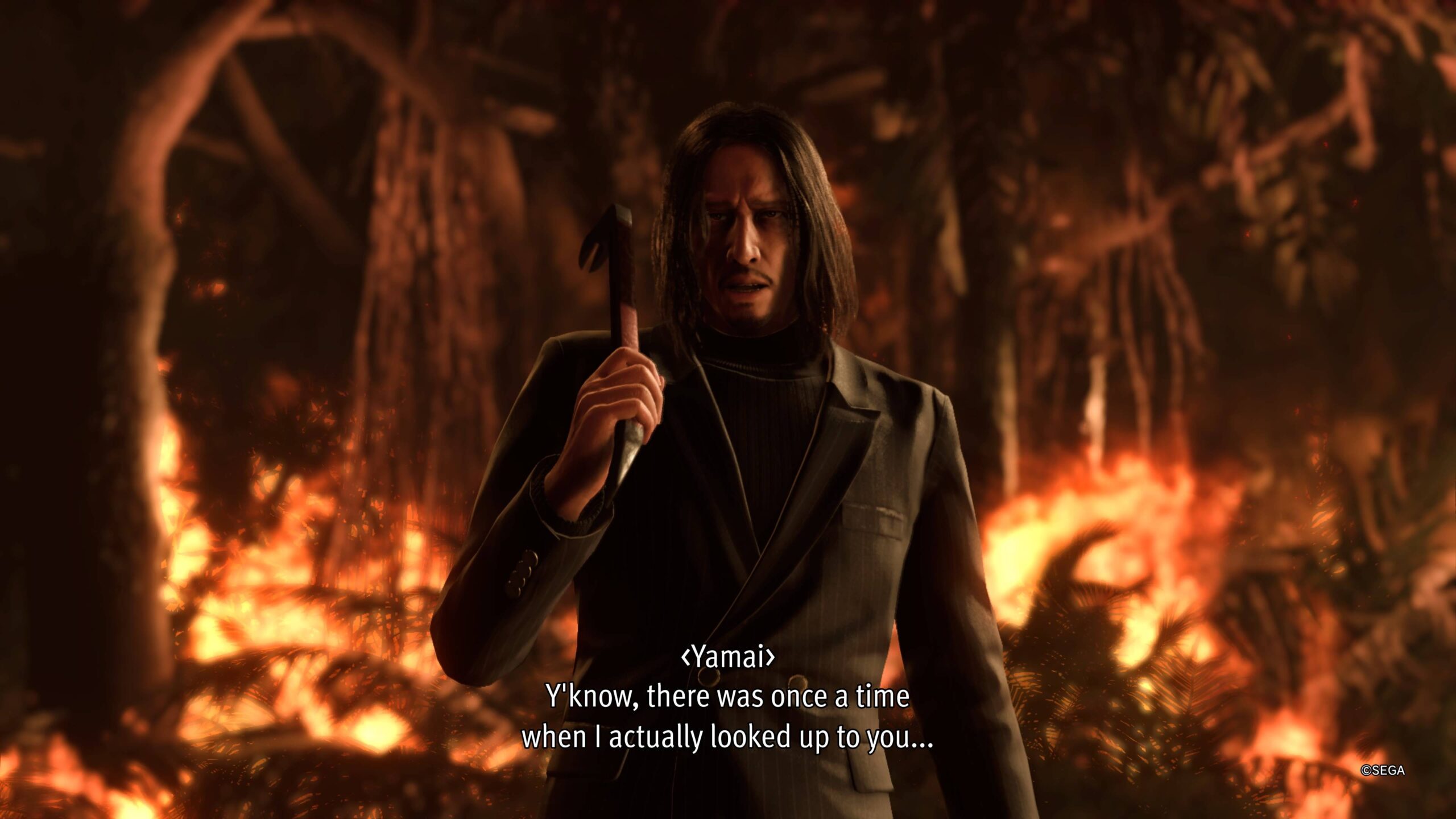 Like A Dragon Infinite Wealth Ямай в лесной пожаре.