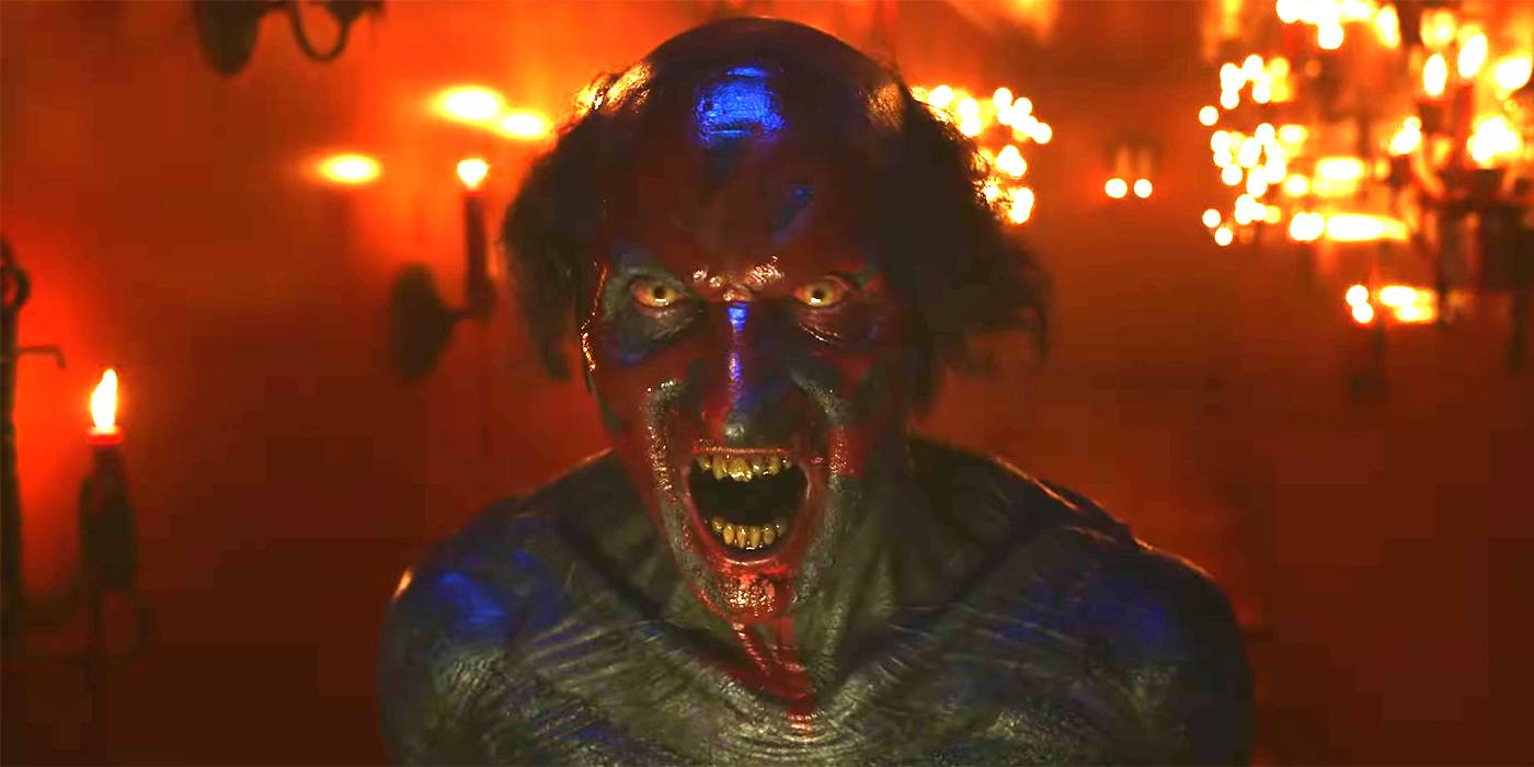 Липстик Демон рычит в камеру в *Insidious The Red Door*