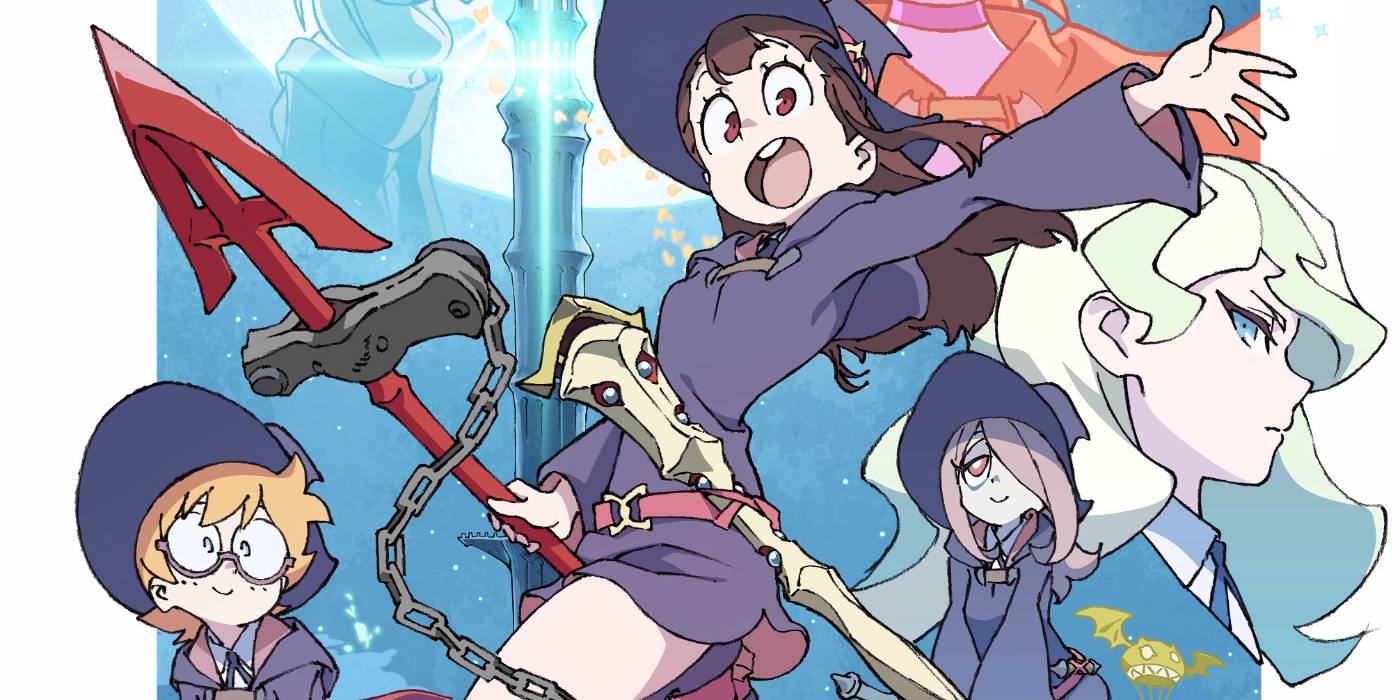 Главный состав аниме "Little Witch Academia" позируют для постера.