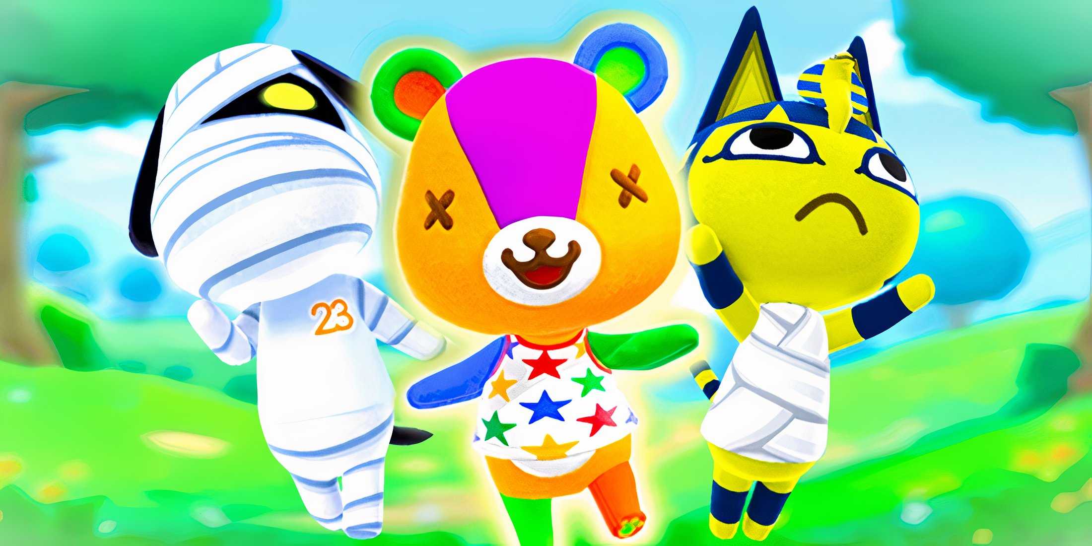 Lucky, Stitches and Ankha Unique Animal Crossing Villagers