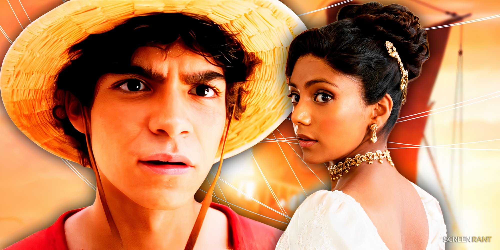 Луффи из live-action One Piece и Charithra Chandran из Bridgerton