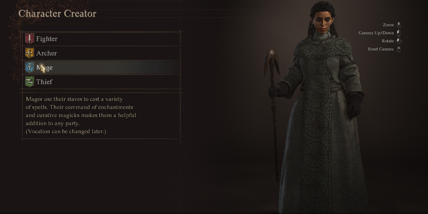 Класс "Маг" в Dragon's Dogma 2 Character Creation.