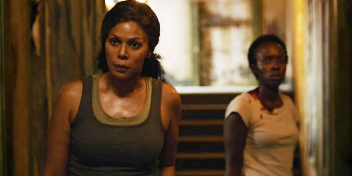 Марлен и спутник, идущие по коридорам в The Last of Us