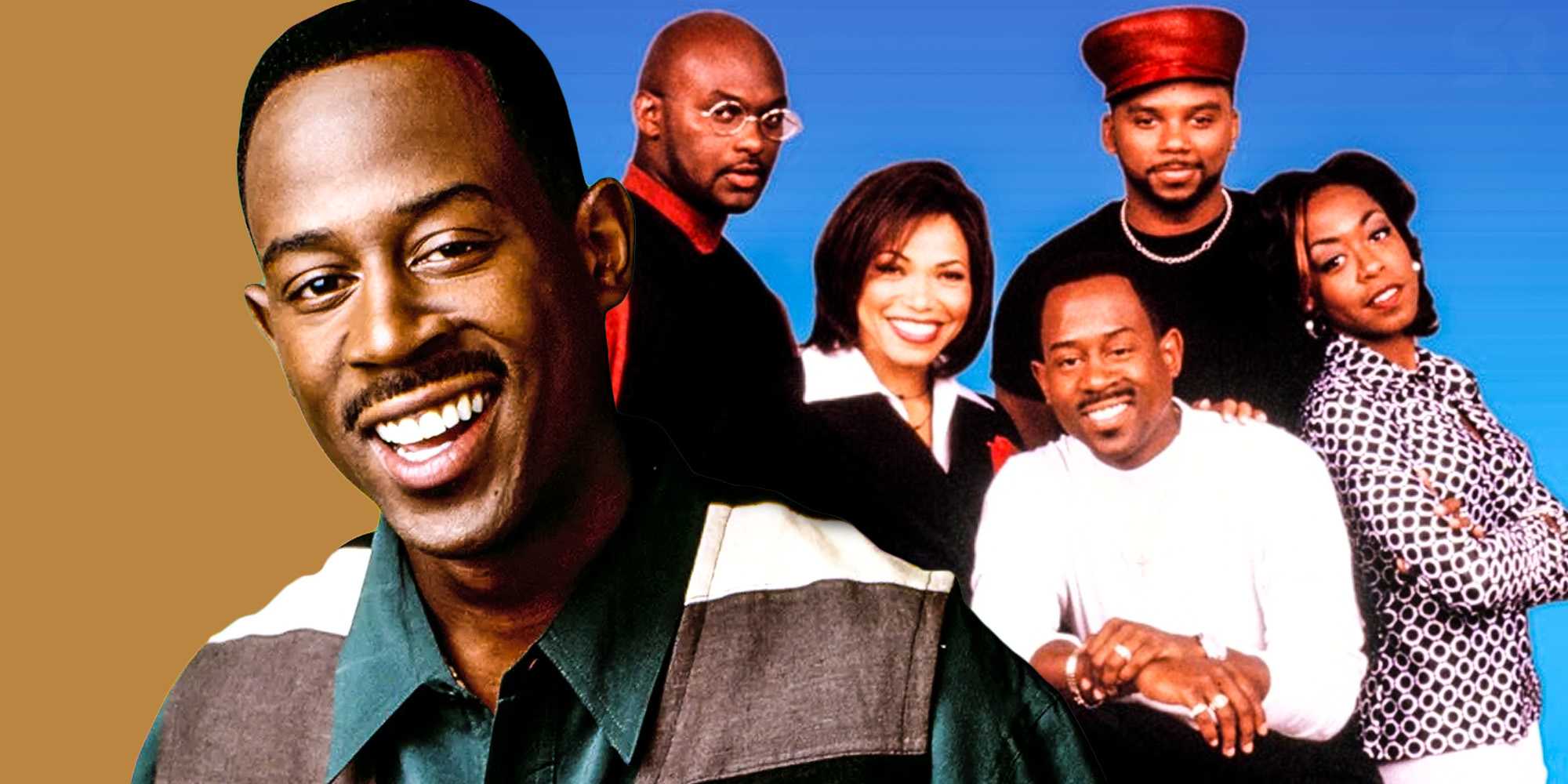 Коллаж с Мартином Лоуренсом и актерами сериала Martin