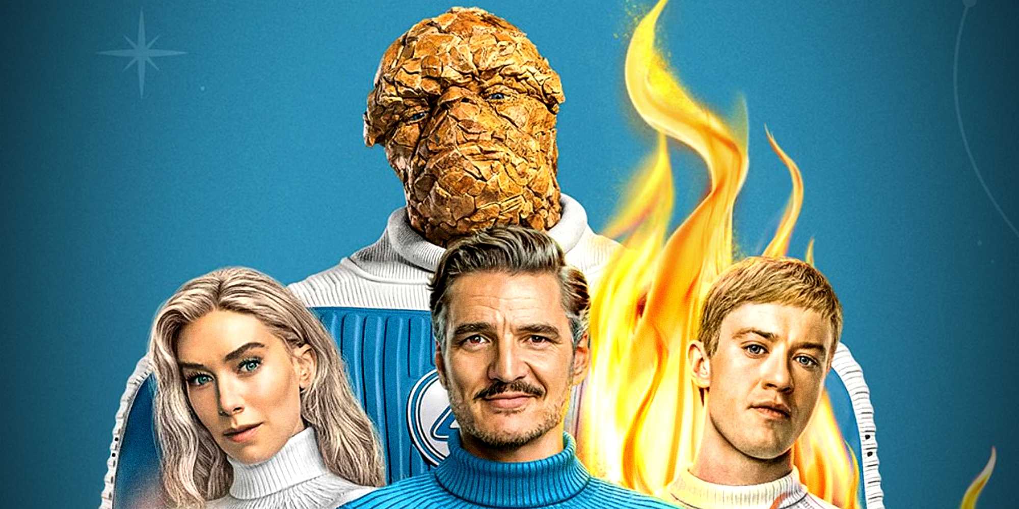 Первая семья Marvel позирует вместе для рекламного плаката "The Fantastic Four First Steps"