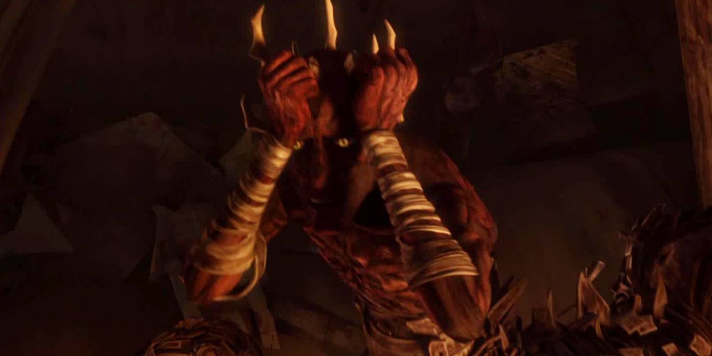 Дарта Маул, выглядящий расстроенным в Star Wars: The Clone Wars, 4-й сезон, эпизод 21 "Воскрешение"