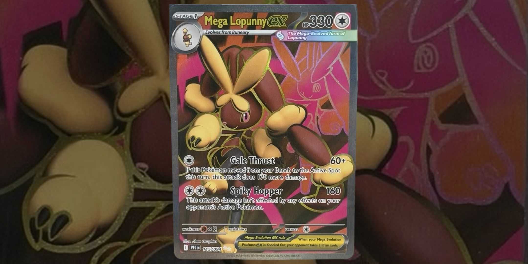 Карта Mega Lopunny ex 115 из Pokemon Phantasmal Flames