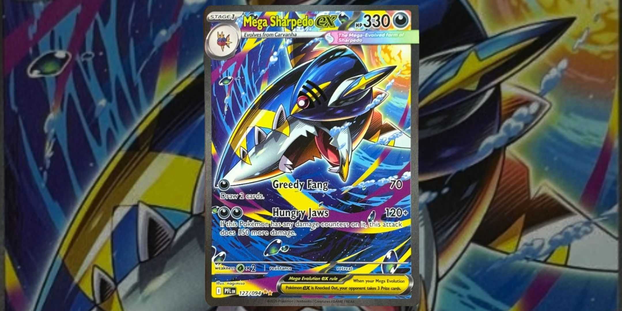Карта Mega Sharpedo ex 127 из Pokemon Phantasmal Flames