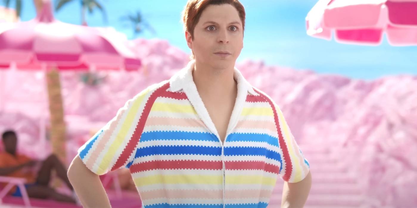 Майкл Сера в роли Аллена на пляже в фильме "Барби"