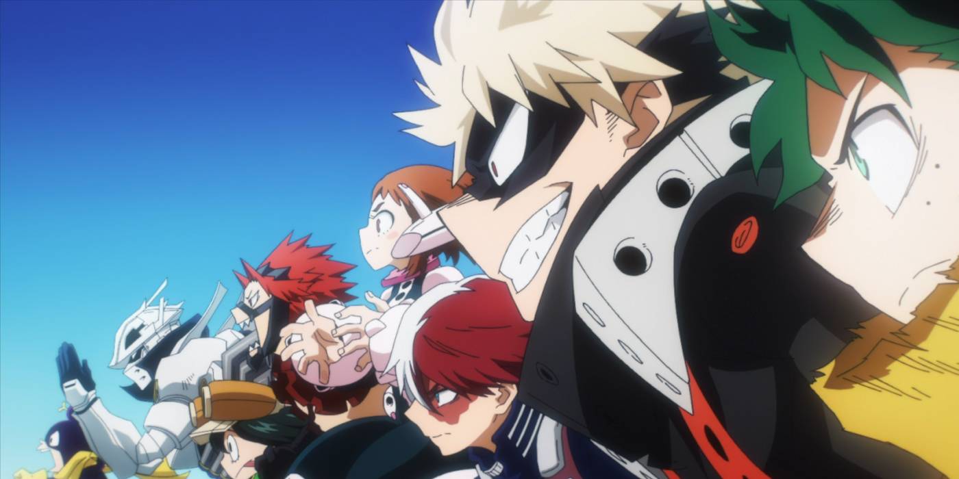 Моя геройская академия: Ученики 1-A выстроились рядом друг с другом и готовы к атаке.